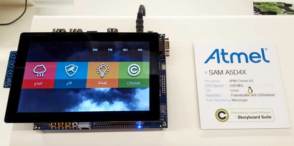 Storyboard Suite home automation demo on the Atmel SAM A5D4X on Linux with Monotype font rendering