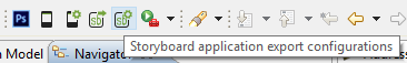 Storyboard Application Export Configuration button