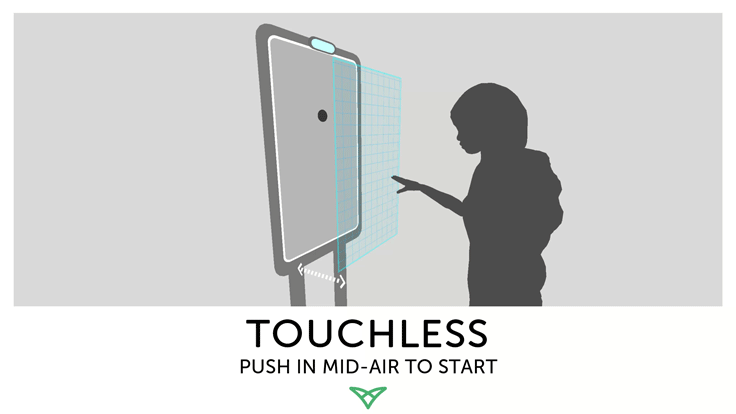 Gesture-based UI using Ultraleap Touchfree air-push interaction